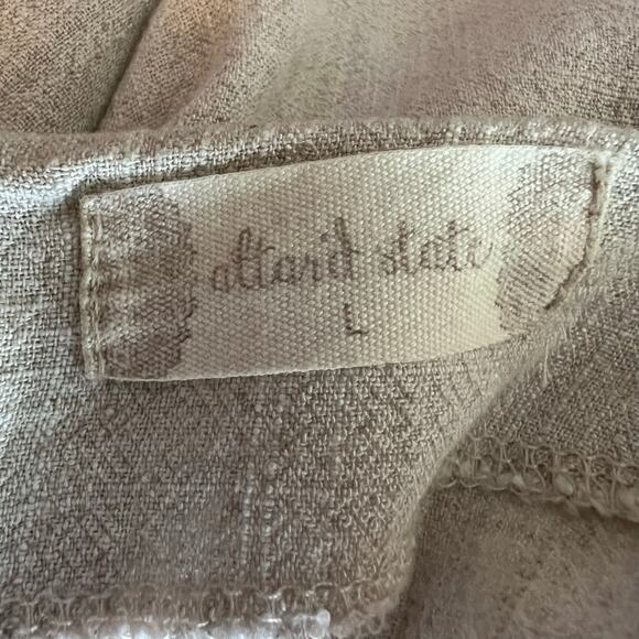 Altar’d State Linen Button Front High Waist Mini Skirt in Natural Oat L - Picture 7 of 9